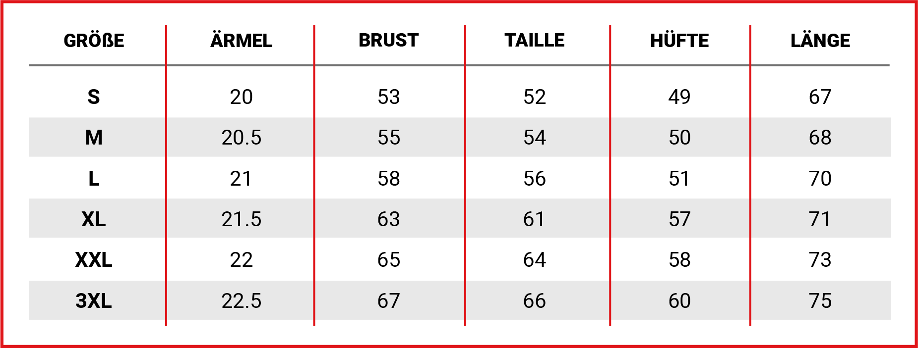 Size Chart
