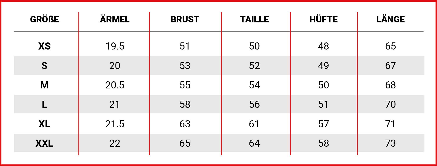 Size Chart